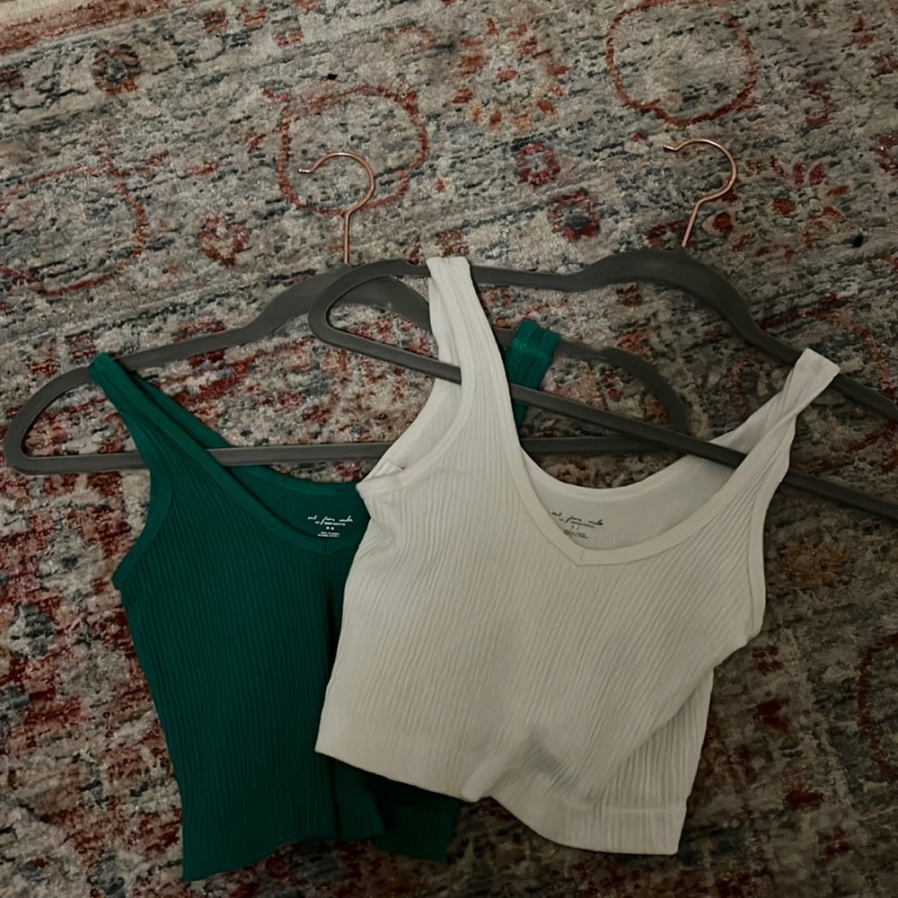 Urban tank tops (green is medium white is small)